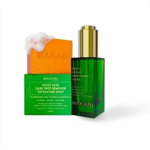 Green Brightening Serum and Orange Exfoliating Soap Set